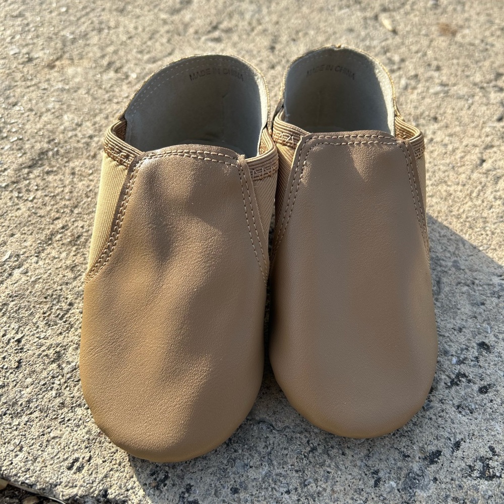 Toddler 8.5 Ballerina Slide On Shoes Tan Faux Leather